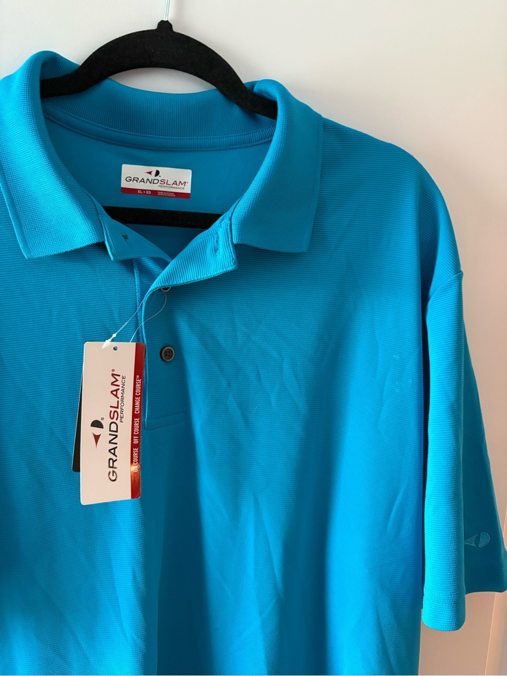 Grand Slam Performance Golf Polo Men’s Blue Short Sleeve Shirt Size XLarge NWT